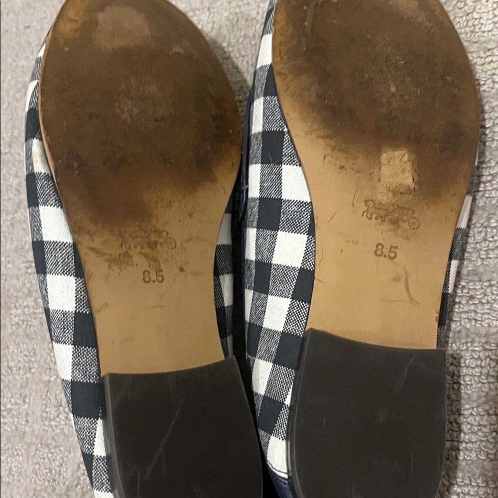 Coach Navy and White Checkered Loafers - Picture 6 of 6